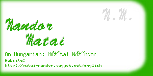 nandor matai business card